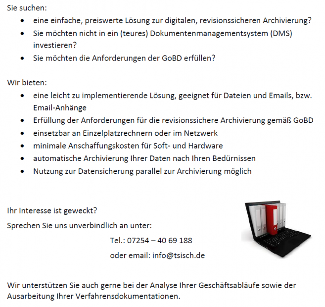Digitale Archivierung – leicht gemacht!